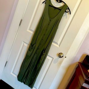 Long knit cardigan dress. Button down with pockets